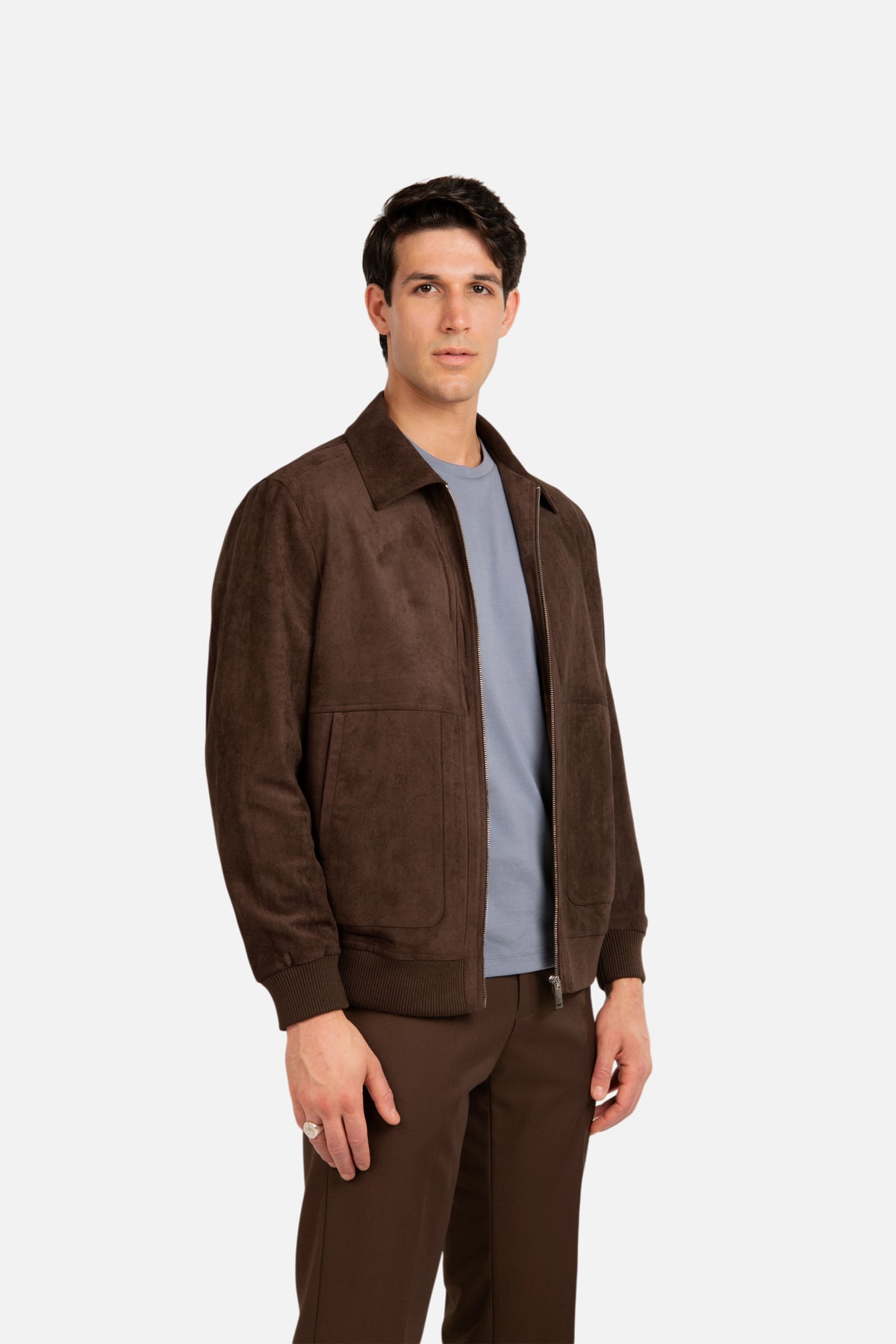 Suede Bomber Jacket