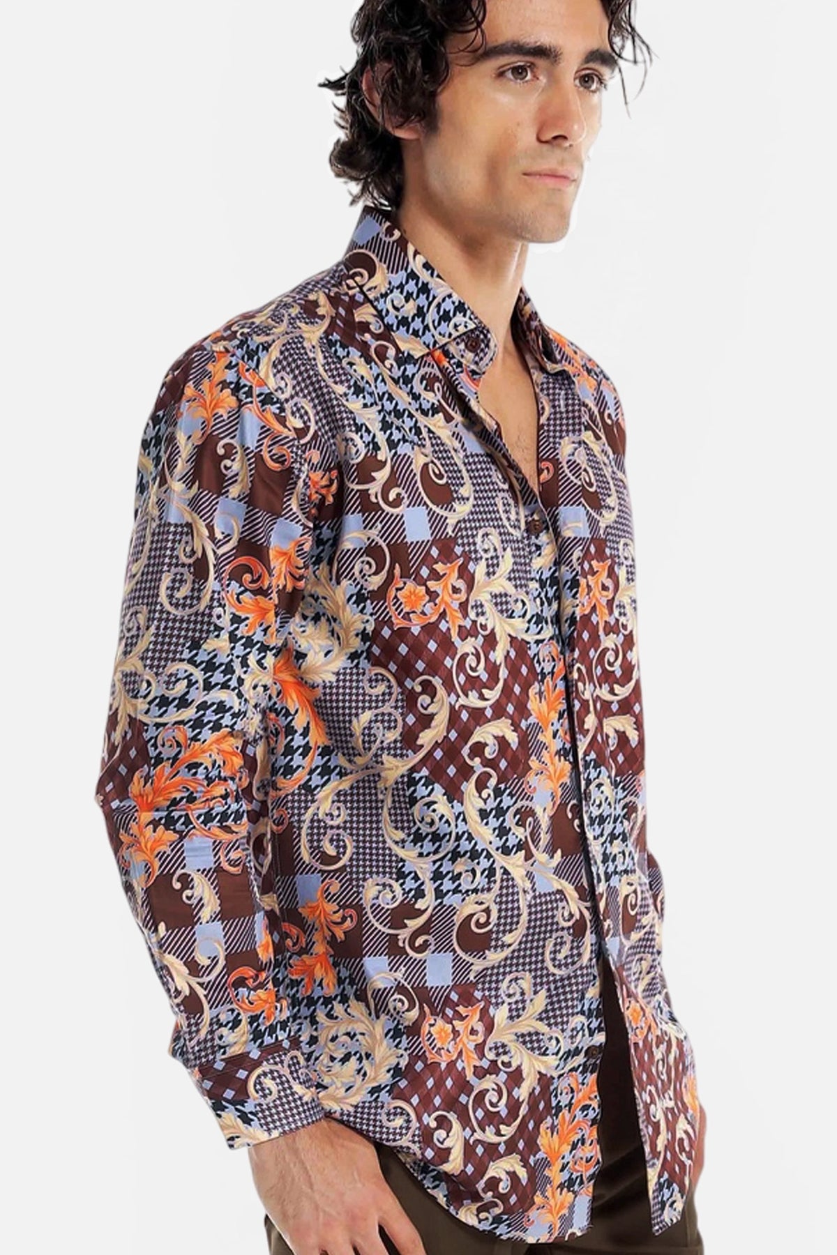 Baroque Patchwork Print Shirt