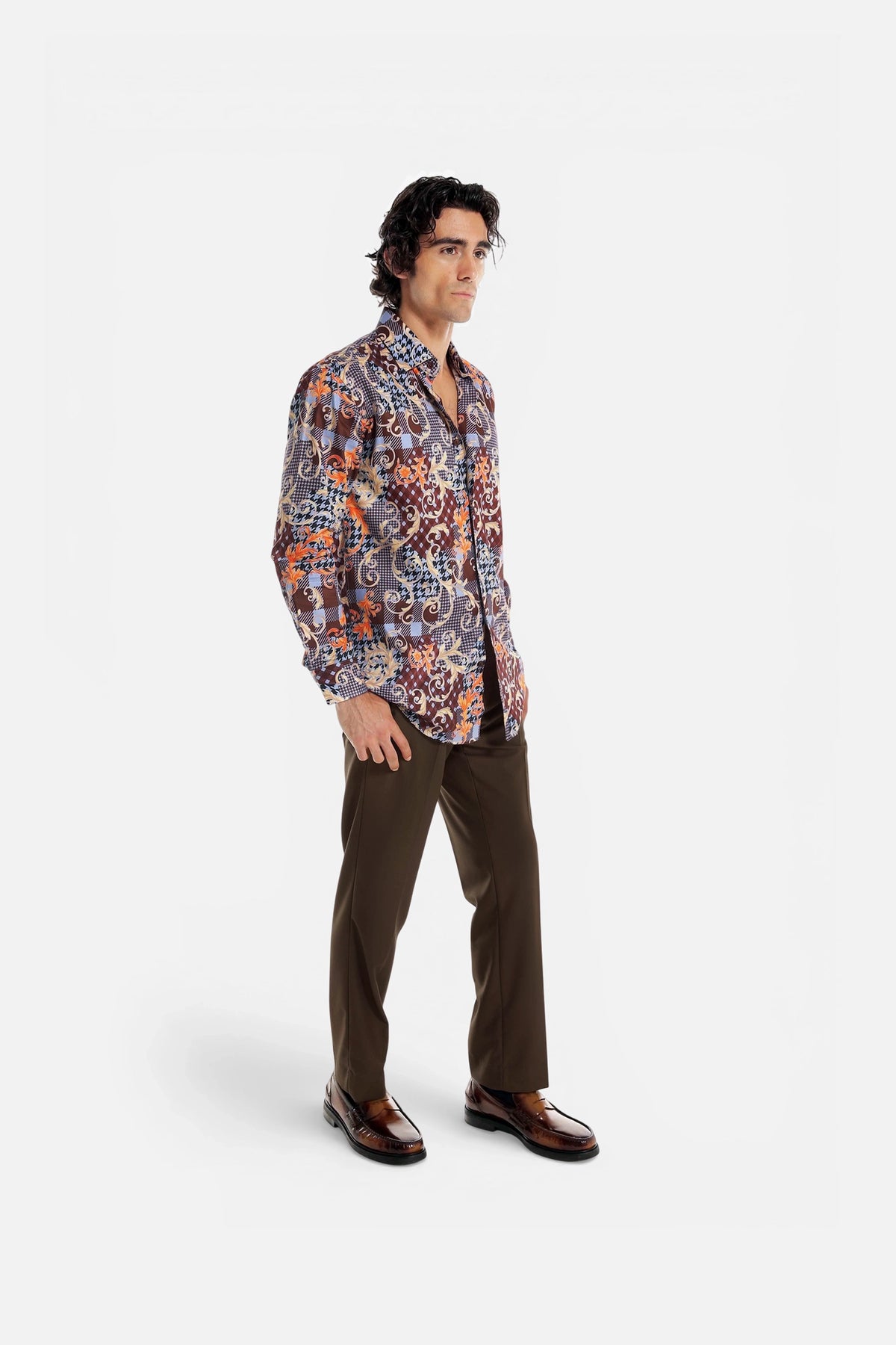 Baroque Patchwork Print Shirt