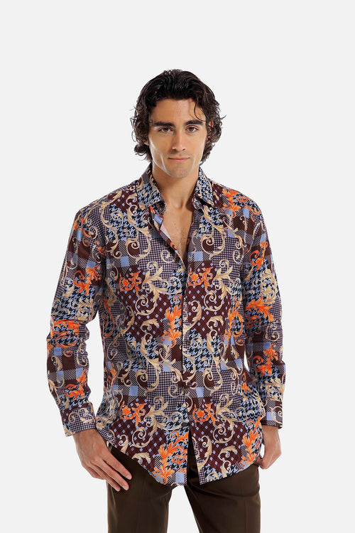 Baroque Patchwork Print Shirt