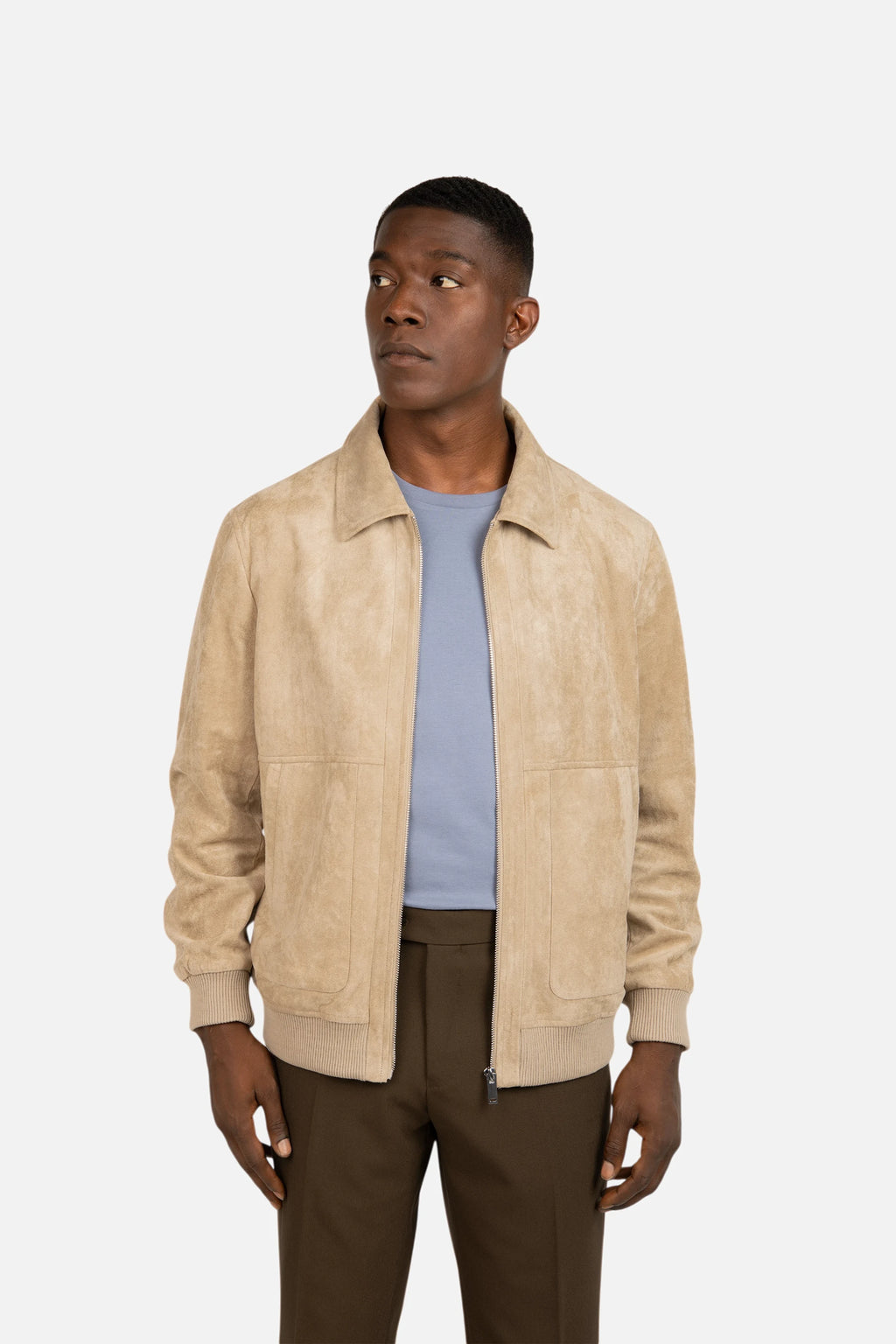 Suede Bomber Jacket