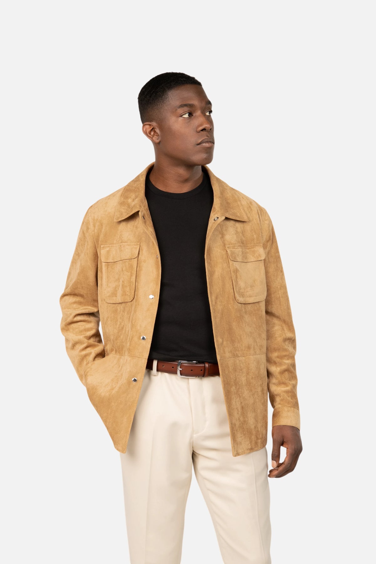 Suede Jacket with Buttons