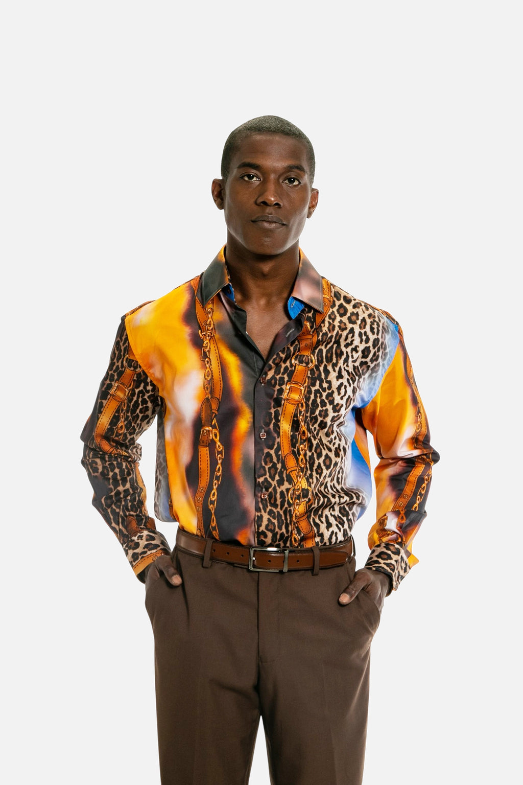 Leopard & Chain Print Shirt