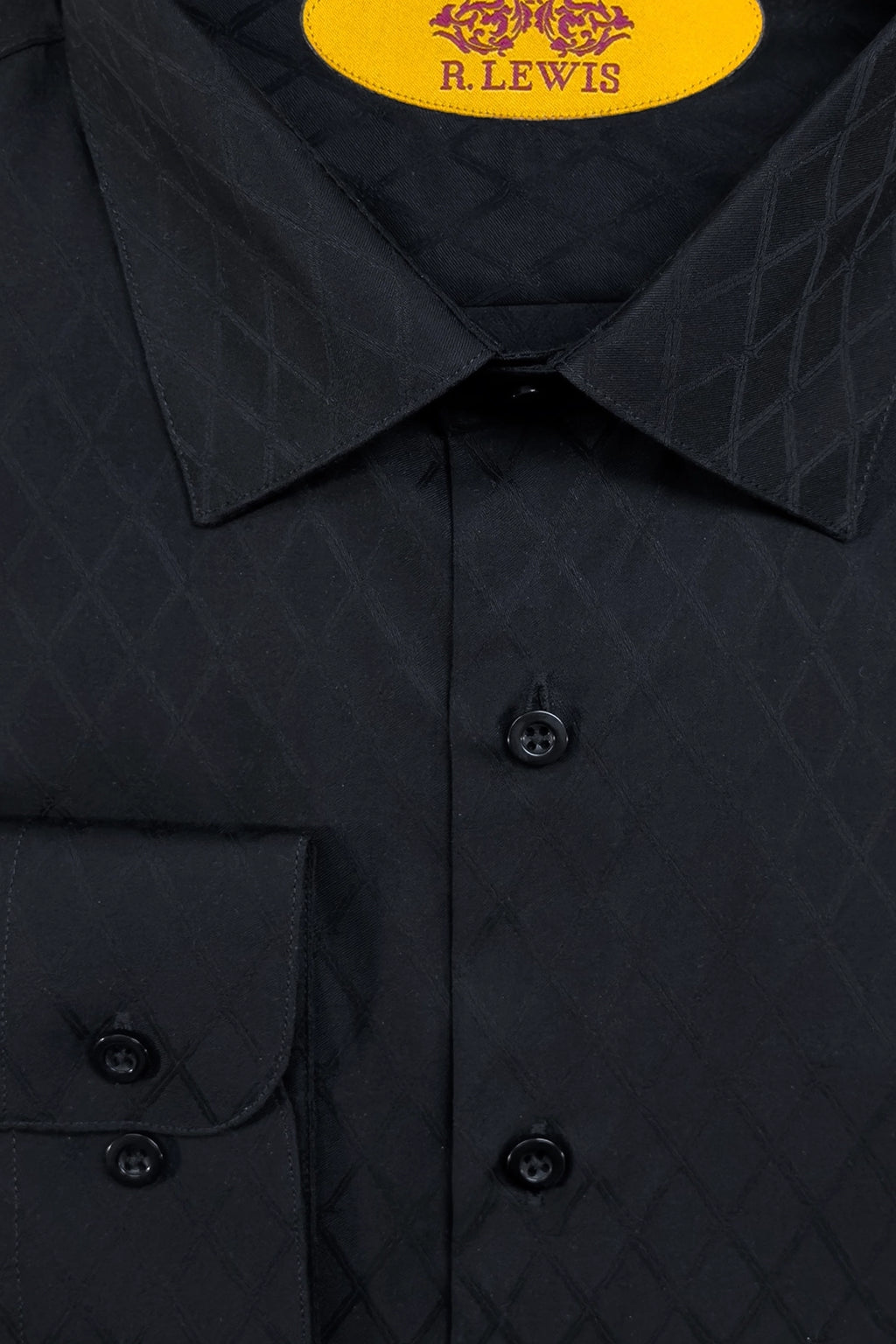 Black Tonal Diamond Dress Shirt