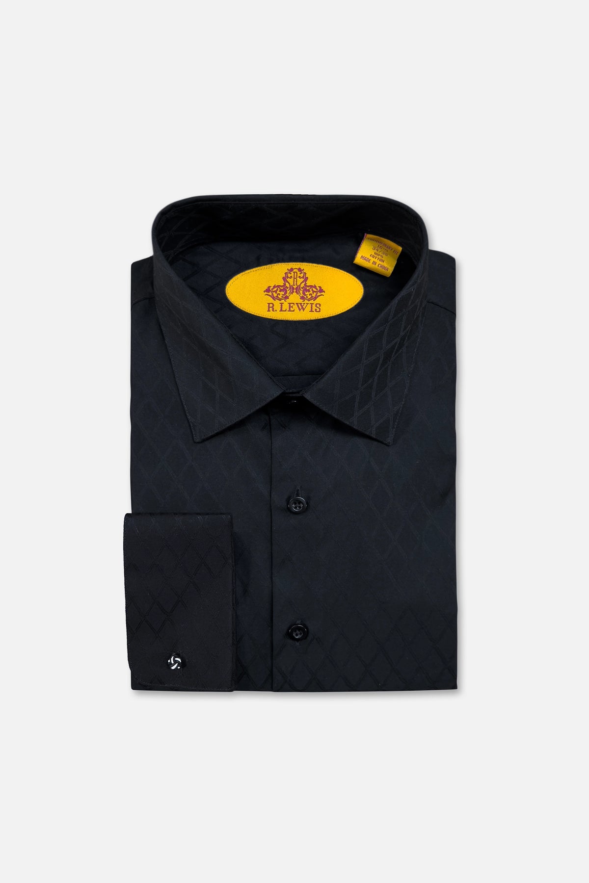 Black Tonal Diamond Dress Shirt