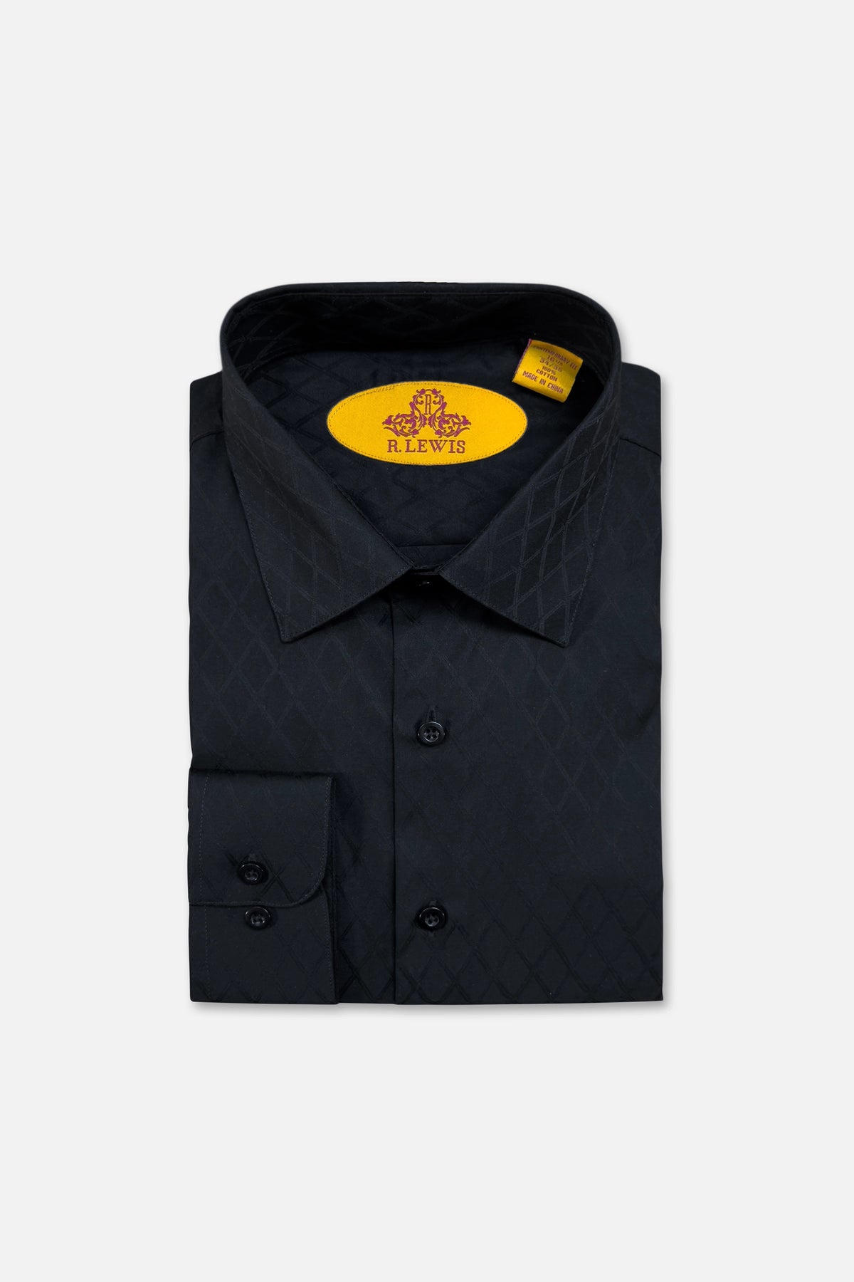 Black Tonal Diamond Dress Shirt