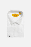 White Tonal Floral Dress Shirt