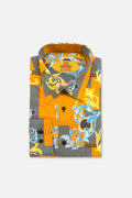Pumpkin Baroque Print Shirt