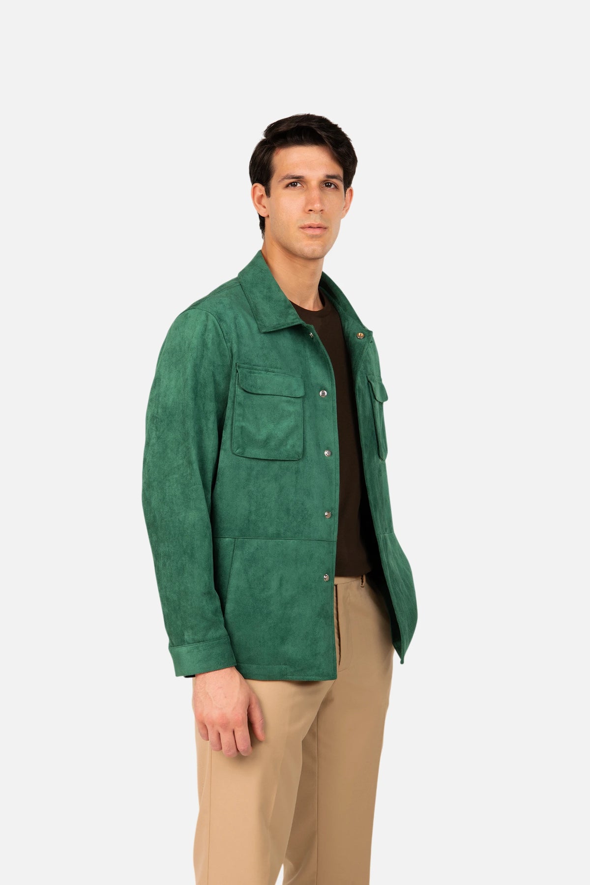 Suede Jacket with Buttons