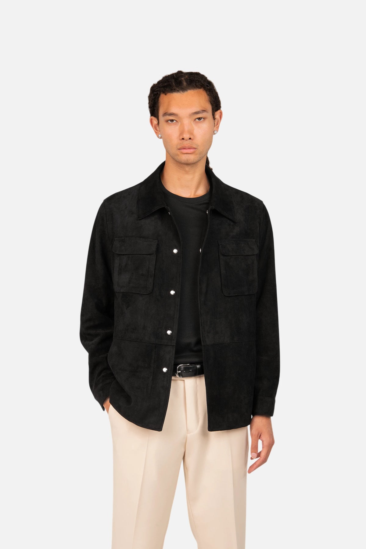 Suede Jacket with Buttons
