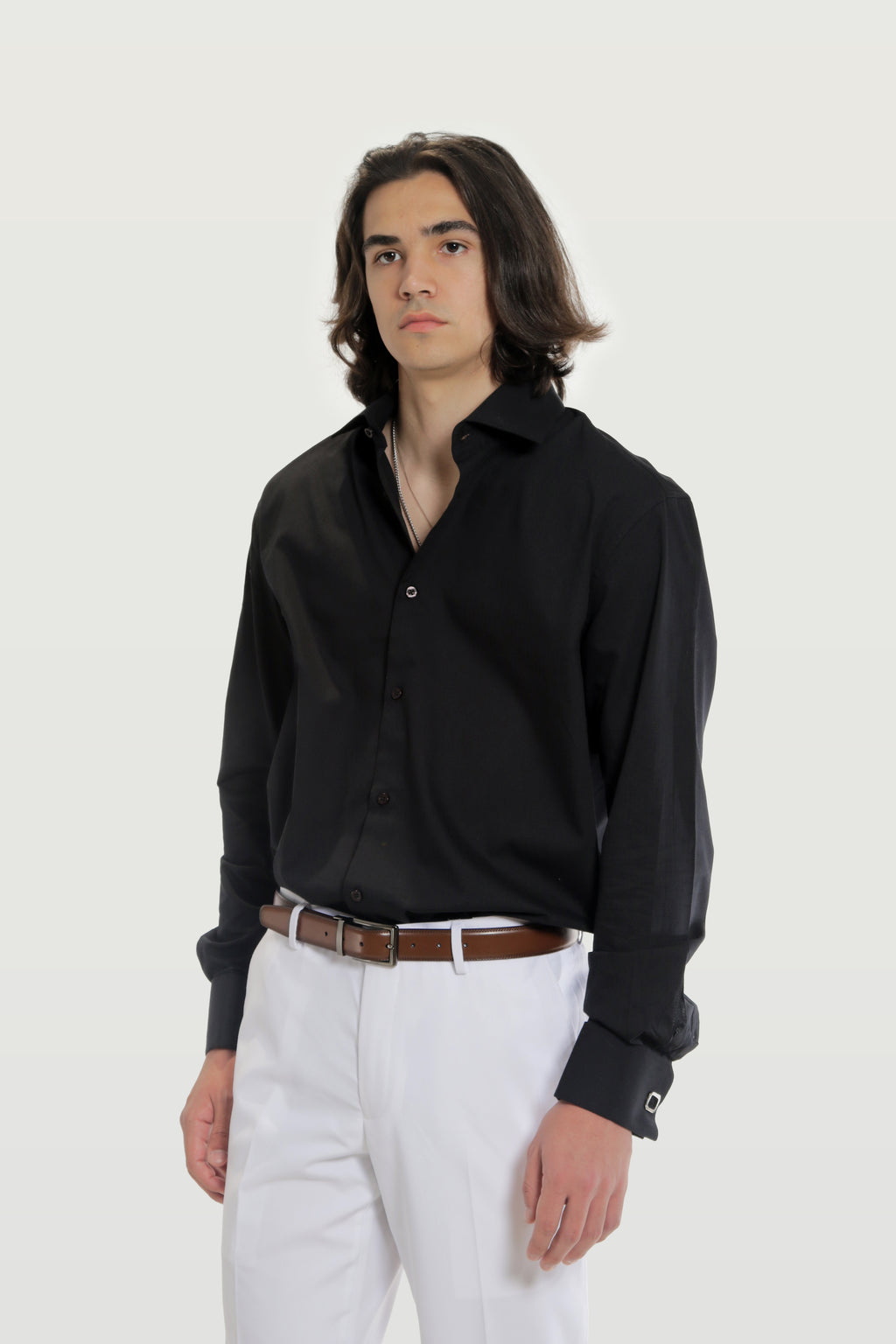 Black Tonal Diamond Dress Shirt