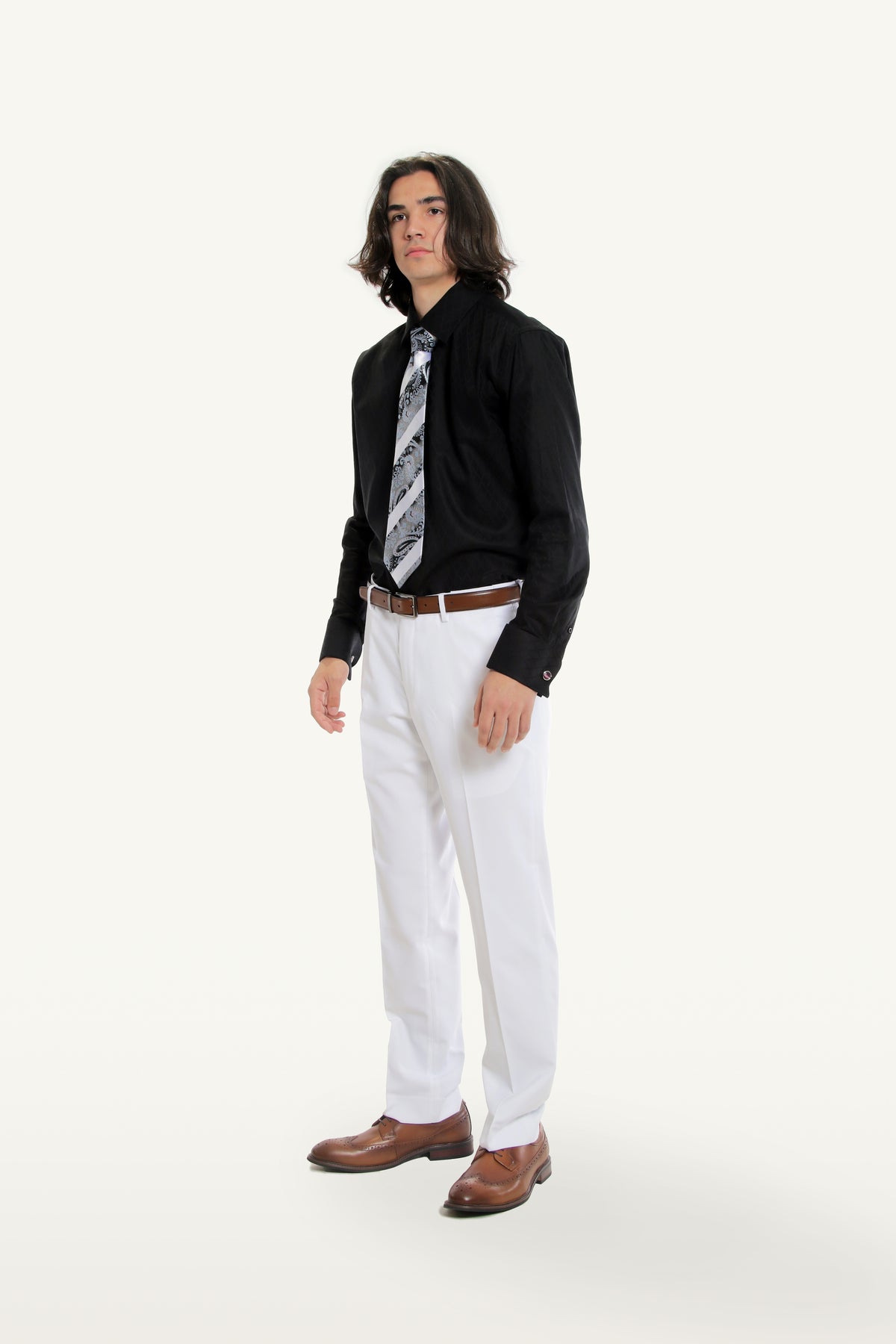 Black Tonal Diamond Dress Shirt