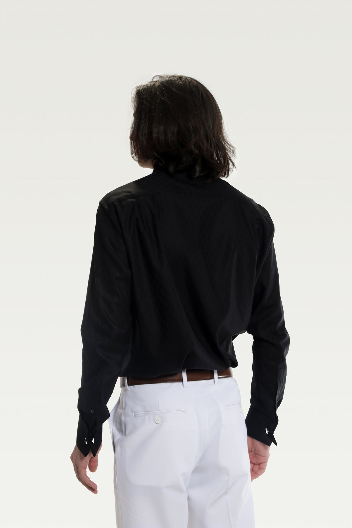 Black Tonal Diamond Dress Shirt