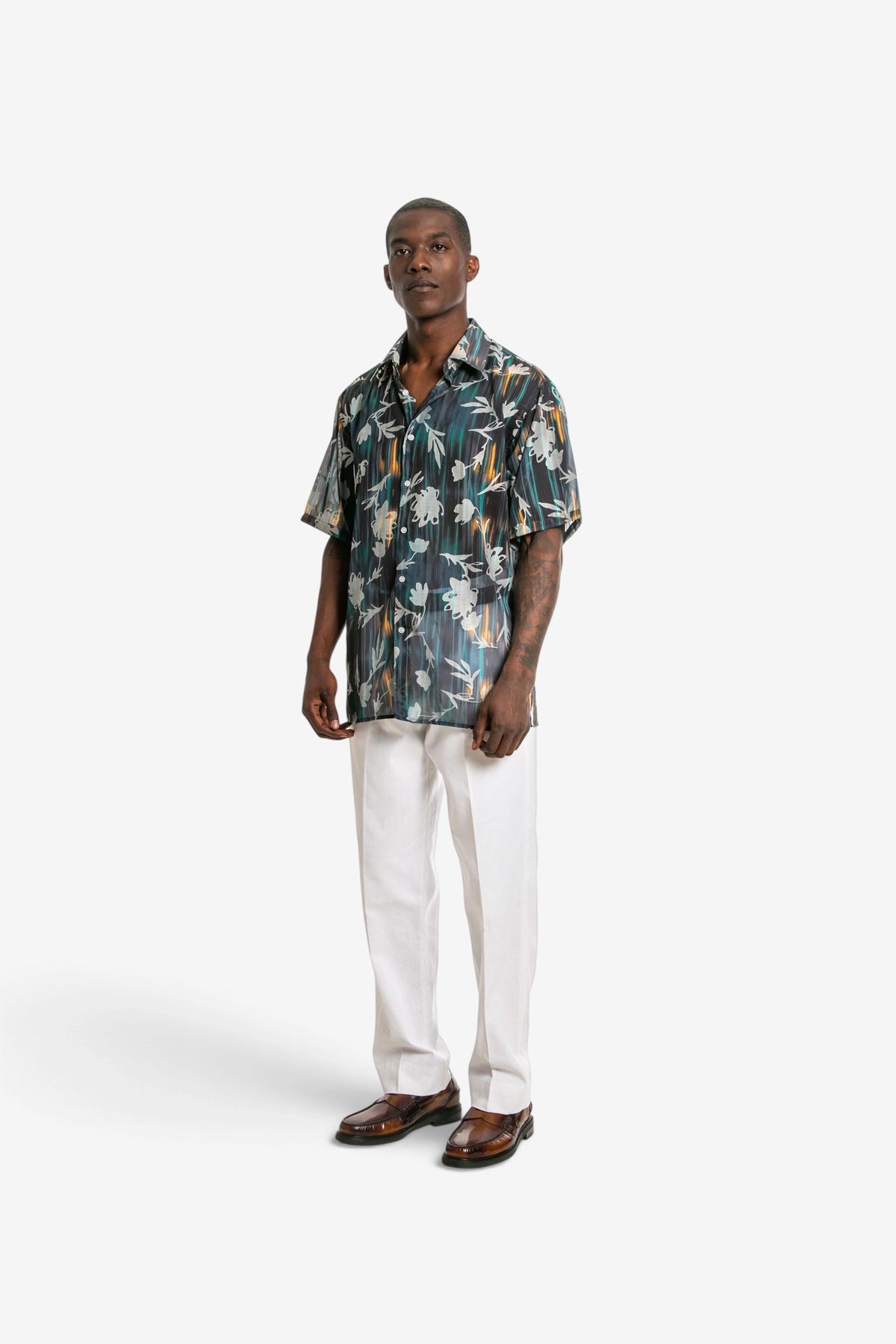 Abstract Floral Short-Sleeve Shirt