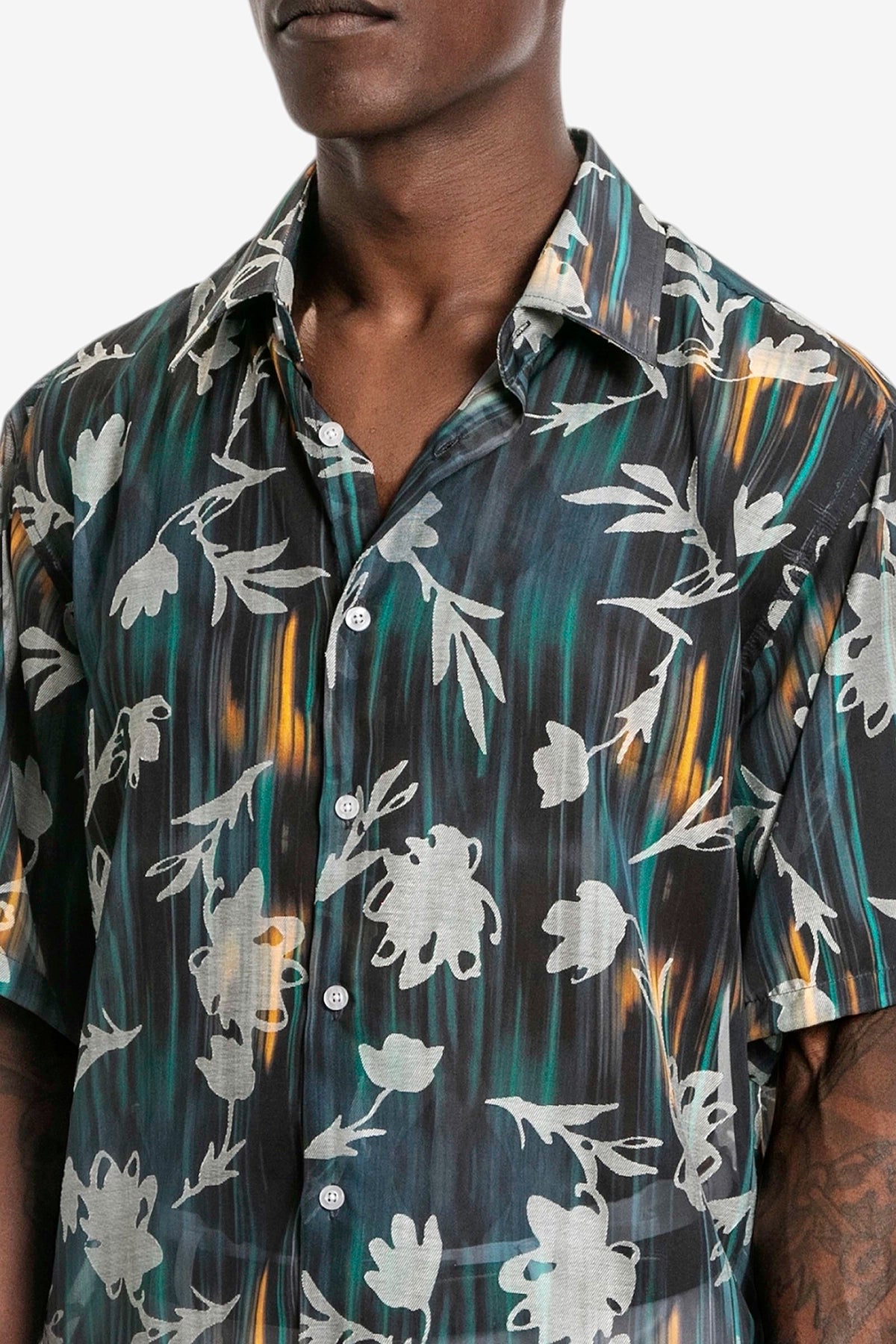 Abstract Floral Short-Sleeve Shirt