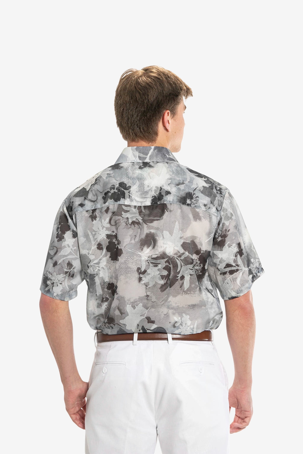 Watercolor Floral Short-Sleeve Shirt