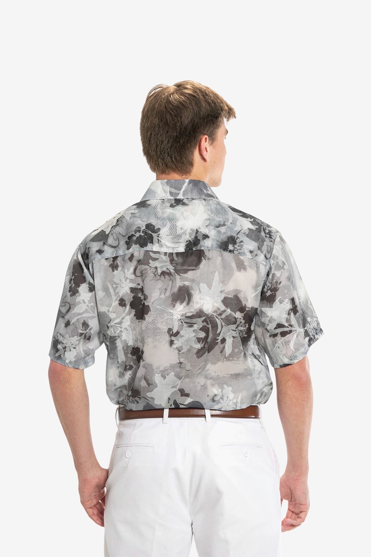 Watercolor Floral Short-Sleeve Shirt