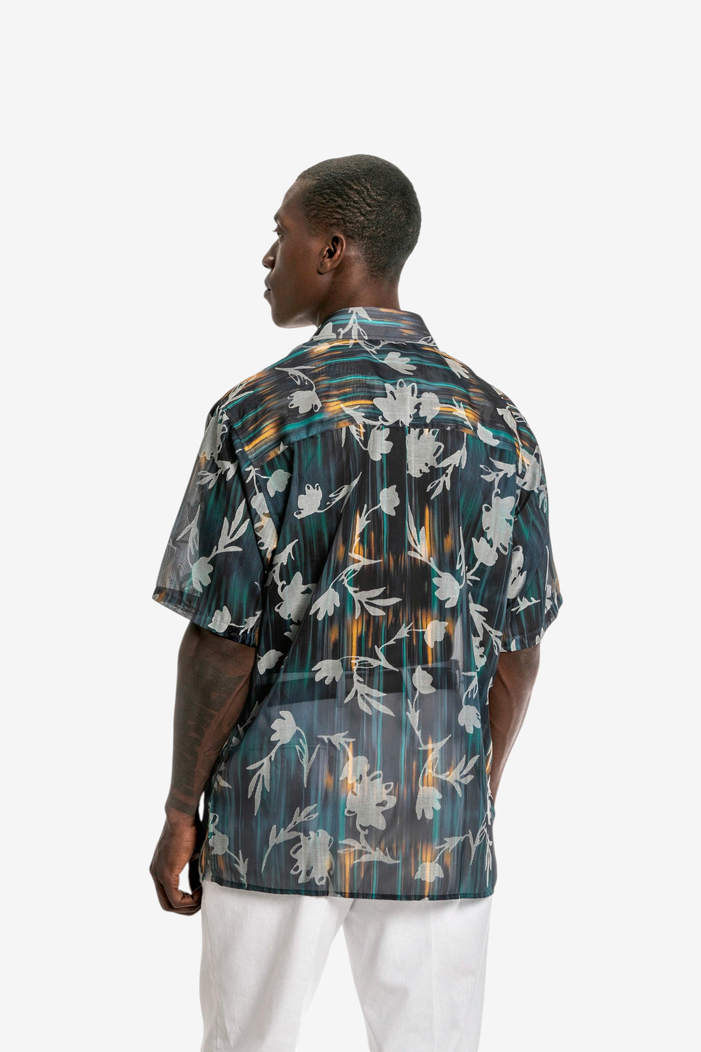 Abstract Floral Short-Sleeve Shirt