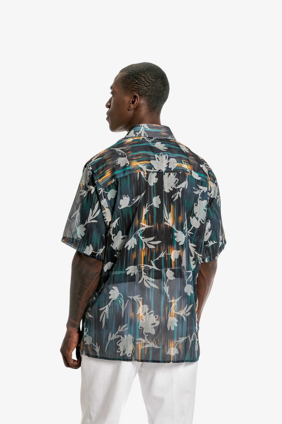 Abstract Floral Short-Sleeve Shirt